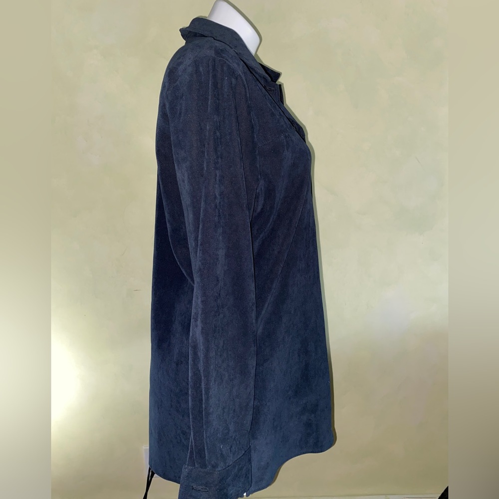First Option button front shirt/jacket in navy - Picture 2 of 4